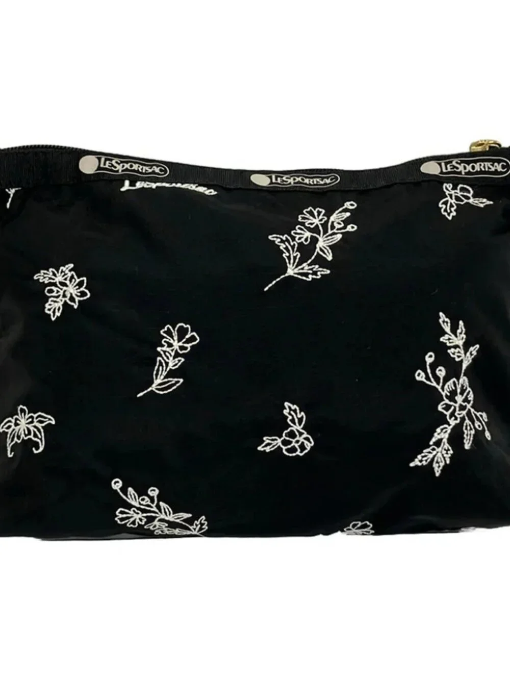 LESPORTSAC Black White Respo Nylon Pouch